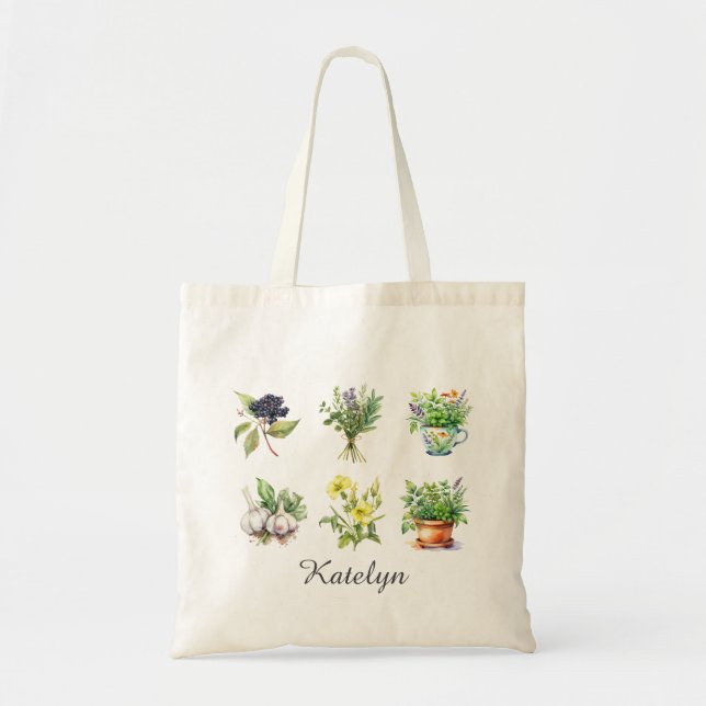Personalized Floral Bouquet Tote Bag Tragetasche (Vorne)