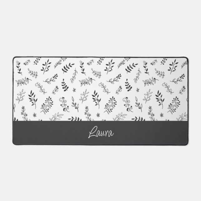 Personalized Floral Design Desk Mat  (Recto)
