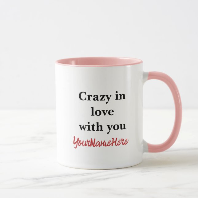 Personalized Floral Heart Valentine's Coffee Mug (Droite)