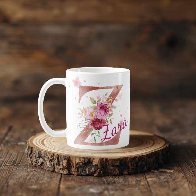 Personalized Floral Initial Mug – Letter Z (Créateur téléchargé)