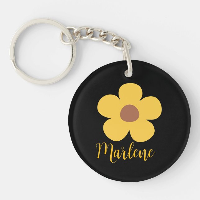 Personalized floral keychain for her  schlüsselanhänger (Vorderseite)