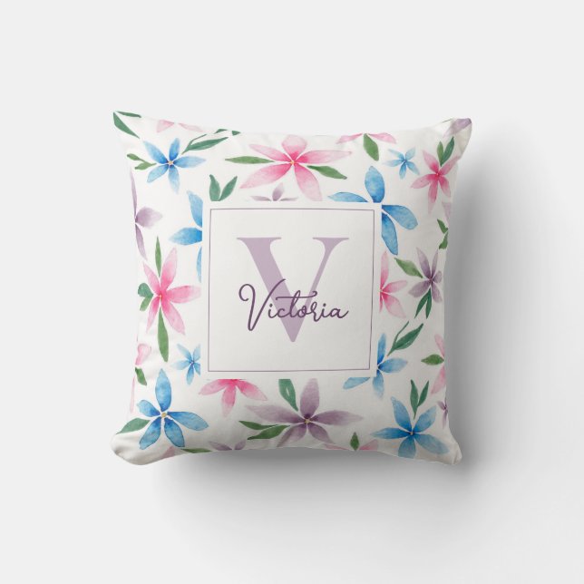 Personalized Floral Kissen (Vorderseite)