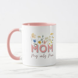 Personalized Floral Mom Mug .