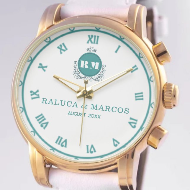 Personalized Floral Monogram for Newlyweds Armbanduhr (Von Creator hochgeladen)