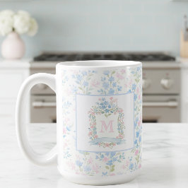 Personalized Floral Monogram Mug Kaffeetasse