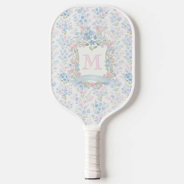 Personalized Floral Monogram Pickleball Paddle (Vorderseite)