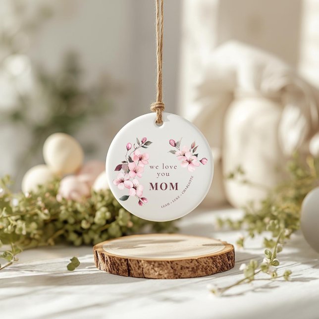 Personalized Floral Mothers Day Gift Ornament (Von Creator hochgeladen)