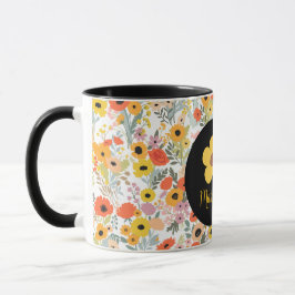 Personalized floral mug for her  tasse