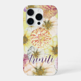 Personalized Floral Name Phone Case for Women iPhone 16 Pro Hülle