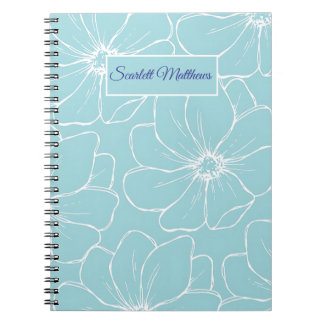 Personalized Floral Notebook with Name Notizblock