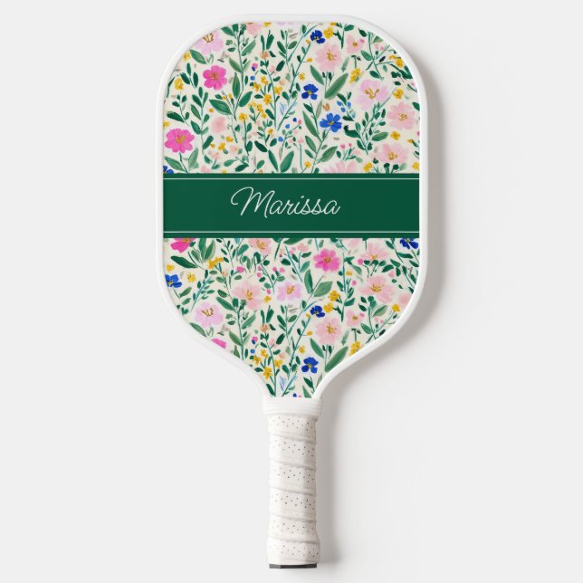 Personalized Floral Pickleball Paddle (Vorderseite)
