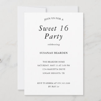 Personalized Floral Pink Sweet 16 Party Invitation Einladung