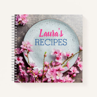 Personalized Floral Recipe Notebook – Custom Name  Notizbuch
