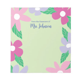 Personalized Floral Teacher Notizblock
