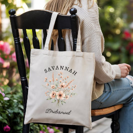 Personalized floral tote bag for bridesmaid gift  tragetasche