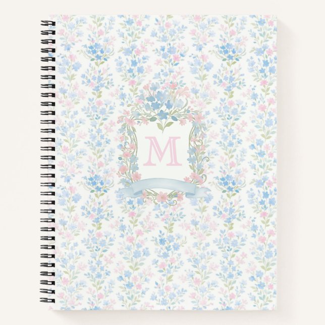 Personalized Floral Watercolor Fleece Blanket Notizbuch (Vorderseite)
