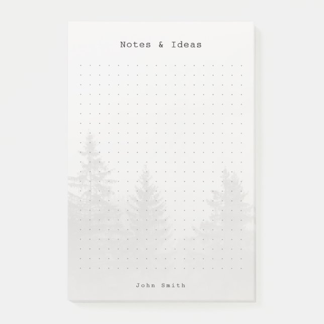 Personalized Forest Dot Grid Post-it Klebezettel (Vorderseite)
