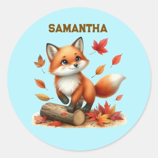 Personalized Fox Stickers  (Vorderseite)