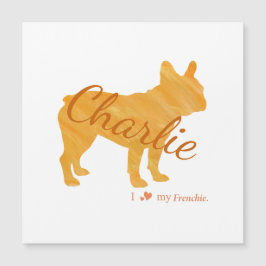 Personalized French Bulldog Pastel Orange Frenchie Magnetkarte