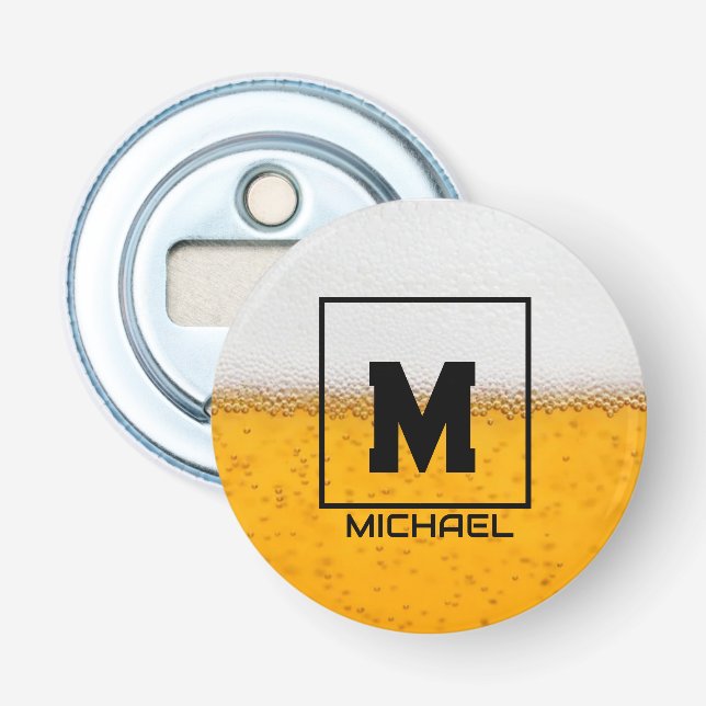 Personalized Frosted Beer Mug with Custom Name Flaschenöffner (Vorderseite)