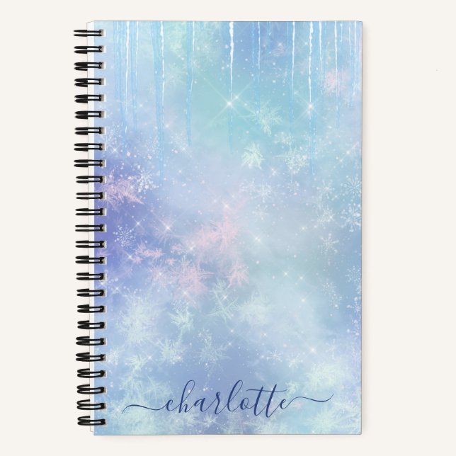 Personalized Frozen Icicles Notizbuch (Vorderseite)
