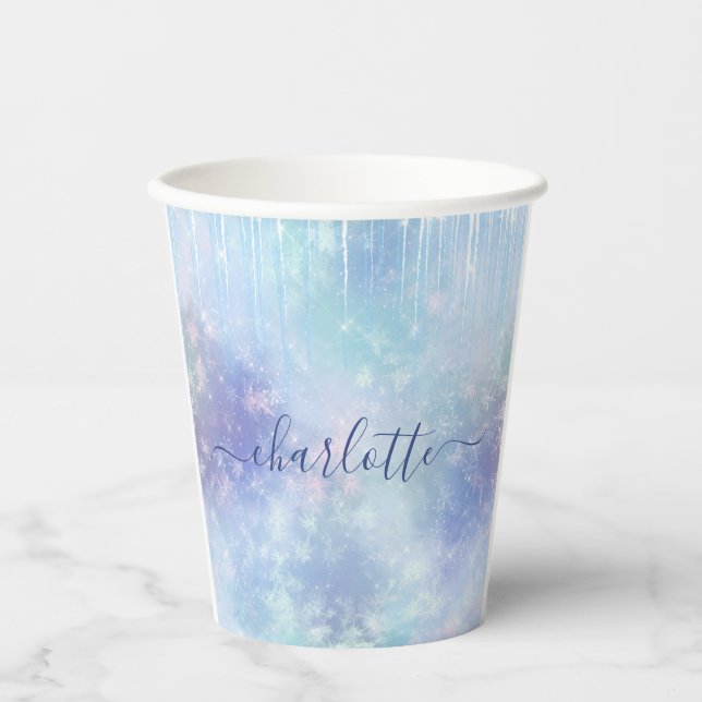 Personalized Frozen Icicles Pappbecher (Vorderseite)