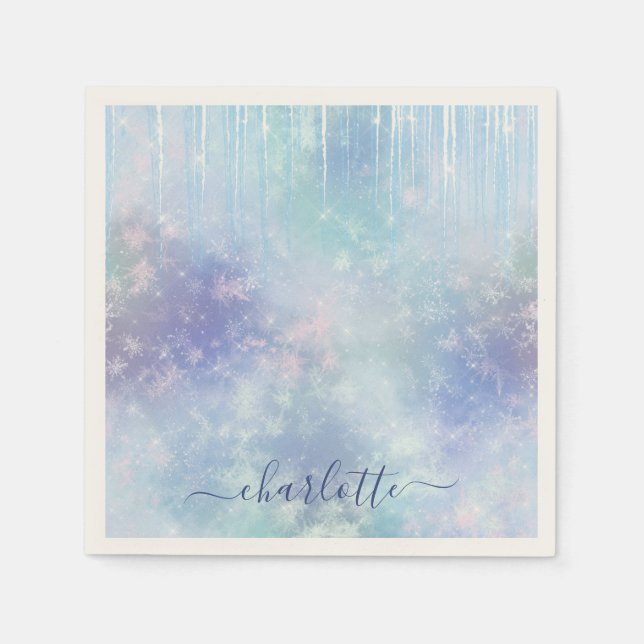 Personalized Frozen Icicles Serviette (Vorderseite)