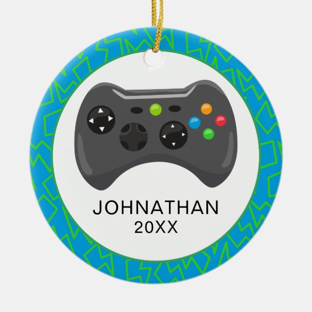Personalized Fun Christmas Video Gamer Keramik Ornament (Vorne)