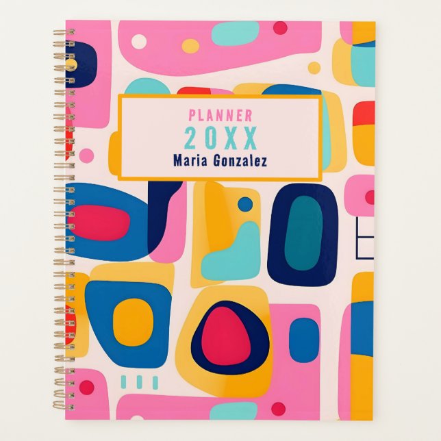 Personalized Fun Colorful Retro 2026 Planner (Devant)