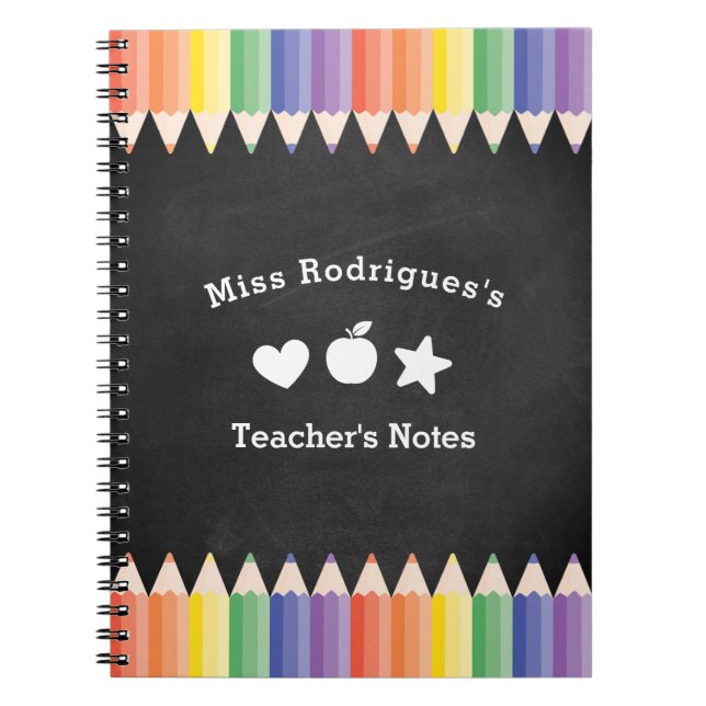 Personalized Fun Colorful Teacher Notes Notizblock (Vorderseite)