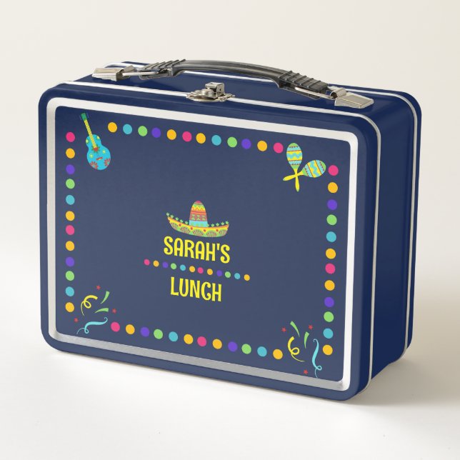 Personalized Fun Fiesta Metall Brotdose (Vorderseite)