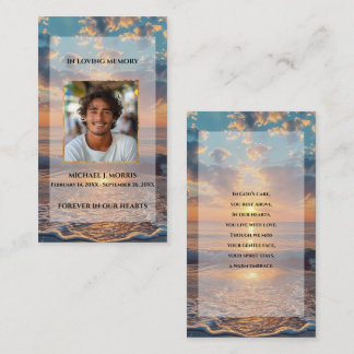 Personalized Funeral Prayer Card – Sunset Design Visitenkarte