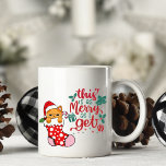 Personalized Funny Cat Christmas Mug Kaffeetasse<br><div class="desc">Personalized Funny Cat Christmas Coffee Mug. Funny mug for cat lovers with a cat with an attitude. This witty phrase is a must for a pet lover  . Makes a great Christmas gift.  Add name or family name .</div>