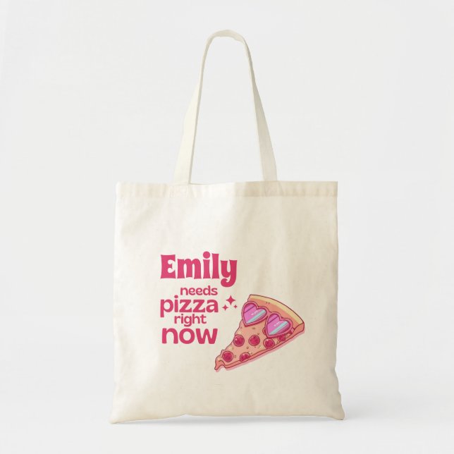 Personalized Funny Pizza Love Gift Tote Bag (Devant)