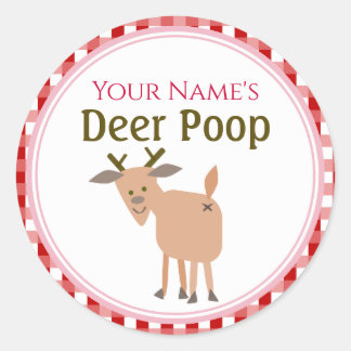 Personalized Funny Reindeer Poop Christmas Gift Runder Aufkleber
