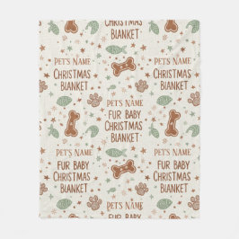 Personalized Fur Baby's Christmas Paw Print Fleecedecke