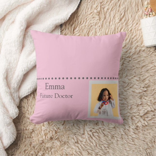 Personalized Future Doctor Kids with Name & Photo Kissen (Decke)