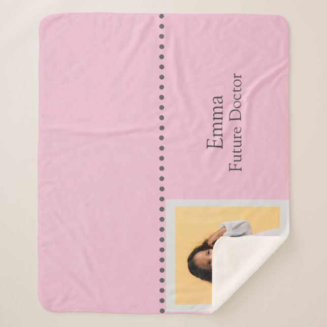 Personalized Future Doctor Kids with Name & Photo Sherpadecke (Vorderseite)