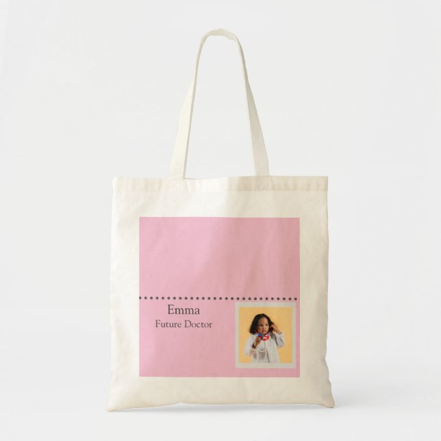 Personalized Future Doctor Kids with Name & Photo Tragetasche (Vorne)