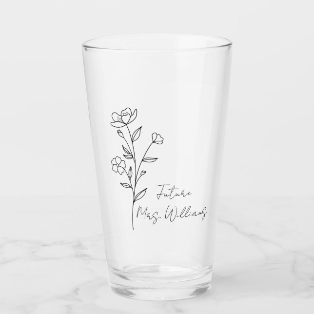 Personalized future Mrs iced coffee cup custom  Glas (Vorderseite)
