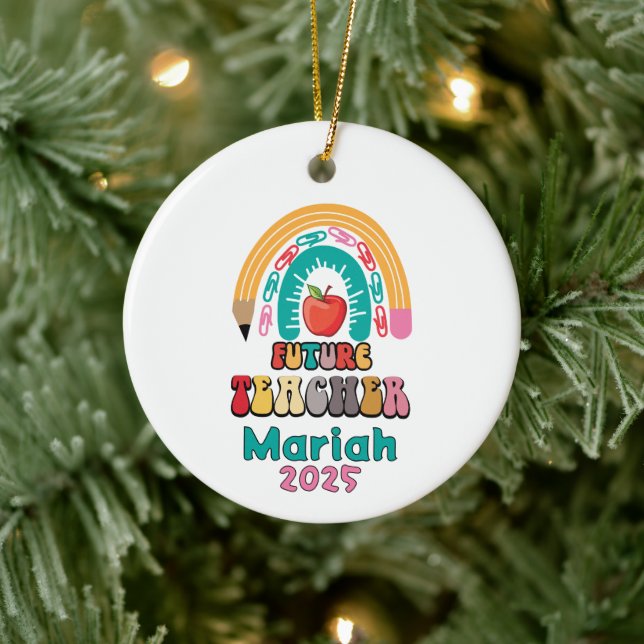 Personalized Future Teacher Christmas Ornament (Baum)