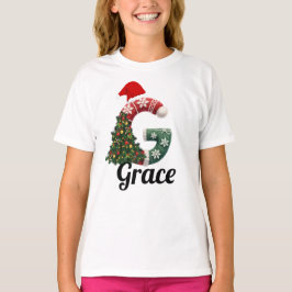 Personalized "G" Christmas Letter  T-Shirt