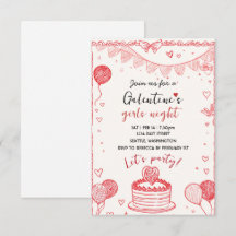 Personalized Galentines Girls Night Invitation
