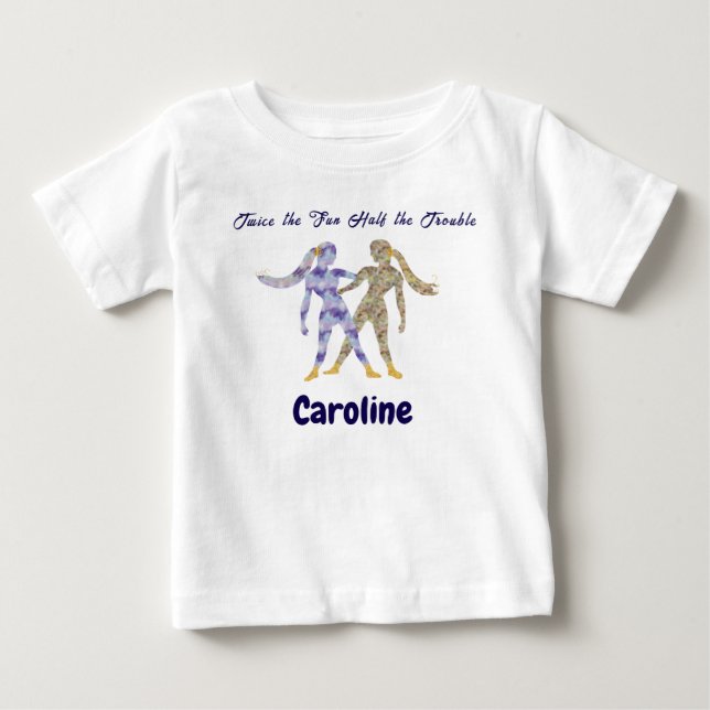 Personalized Gemini Zodiac Impressionist Toddler  Baby T-shirt (Vorderseite)
