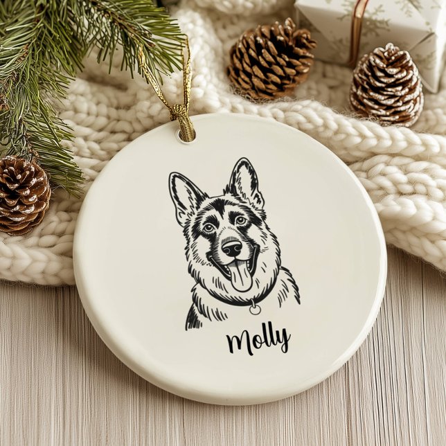 Personalized German Shepherd Dog Christmas Keramik Ornament (Von Creator hochgeladen)