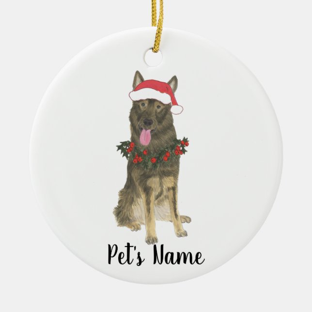 Personalized German Shepherd (Sable) Keramik Ornament (Vorne)