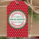 Personalized Gift Tag Special Delivery from Santa Geschenkanhänger<br><div class="desc">Take the guess work out of opening presents and add some Christmas magic with this super cute personalized gift tag straight from the North Pole!</div>