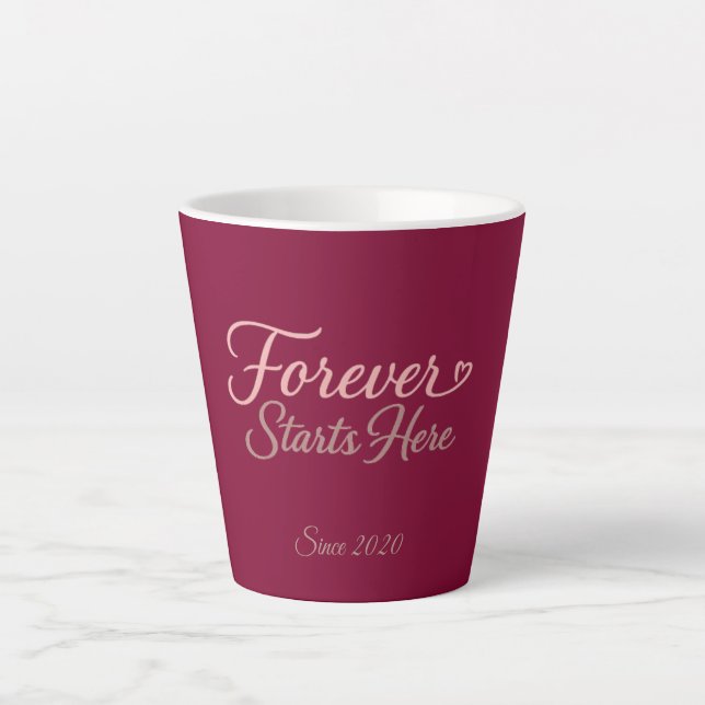 Personalized gift with the date the relationship  milchtasse (Vorderseite)