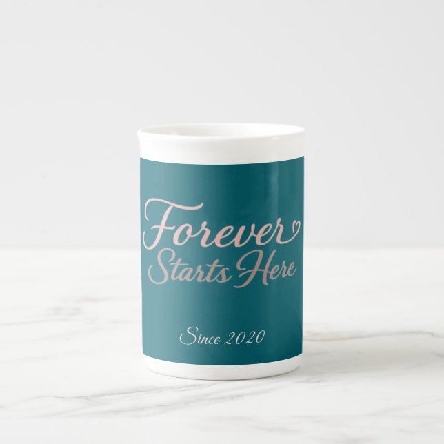 Personalized gift with the date the relationship  prozellantasse (Vorderseite)