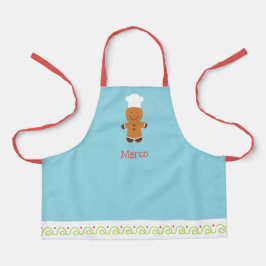 Personalized Gingerbread Chef Kids Apron Schürze
